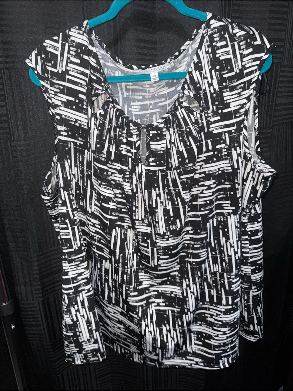 Notations Black and White Abstract Sleeveless Tank Top